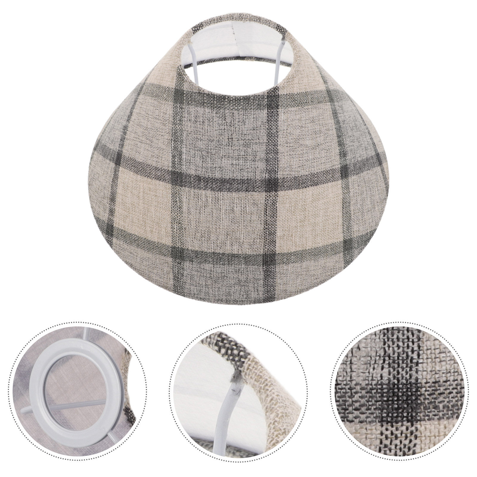 Decor Timeless Lighting - Tijdloze geruite stoffen trommellampenkap E27 compatibel