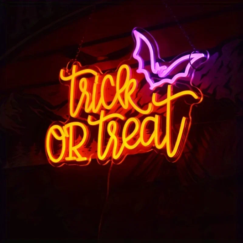 Home Decor Lighting Tricks - Trick Or Treat Neon Bord Licht