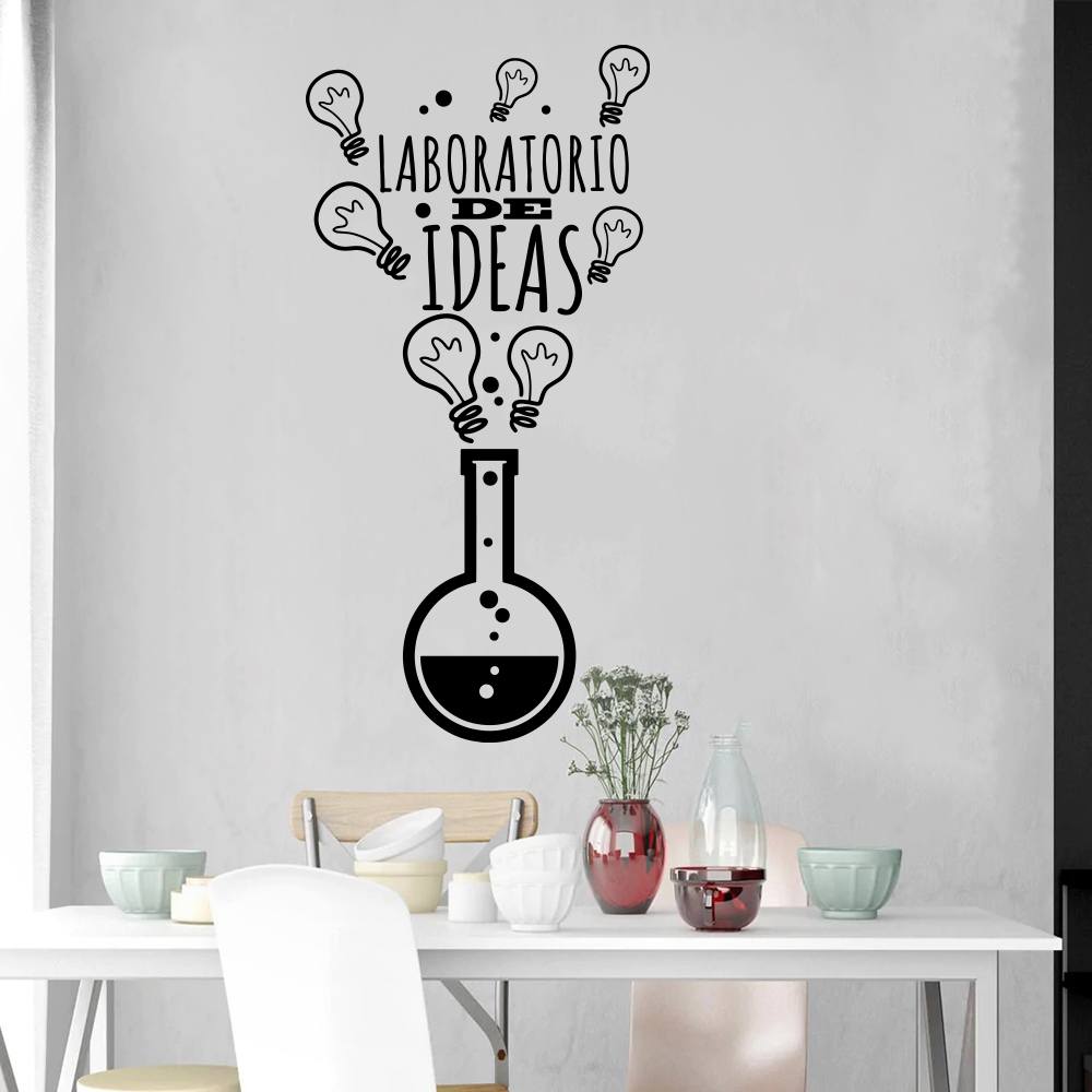 Lighting Home Decor Ideas - Spaans laboratorium van ideeën gloeilamp muursticker