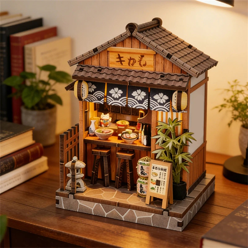 Japanese Lighting Decor - DIY houten mini-casa Japanse taverne miniaturen