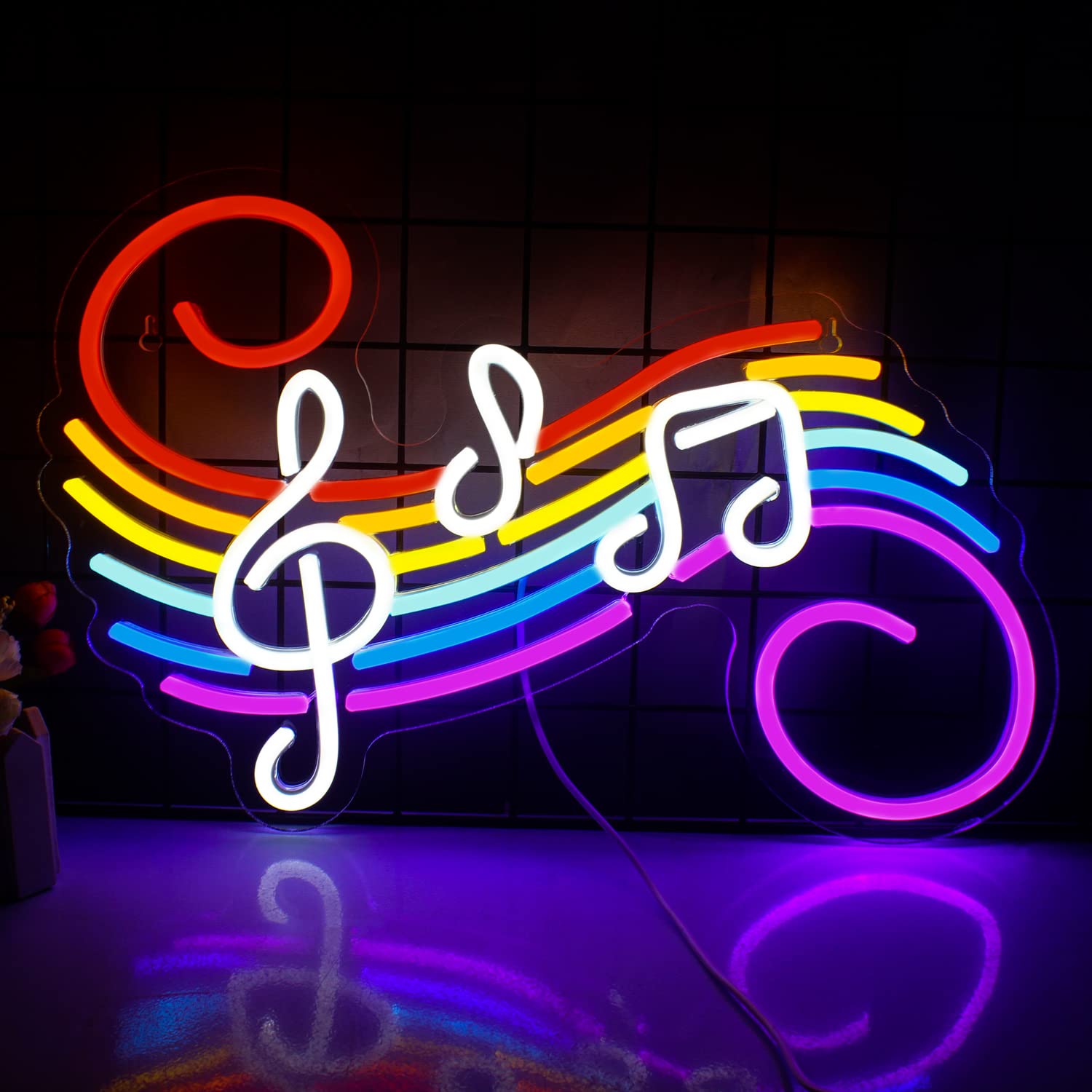 Lighting Decor Wedding - Muzieknoten Neonbord Aanpasbaar Kleurrijk Treble Clef