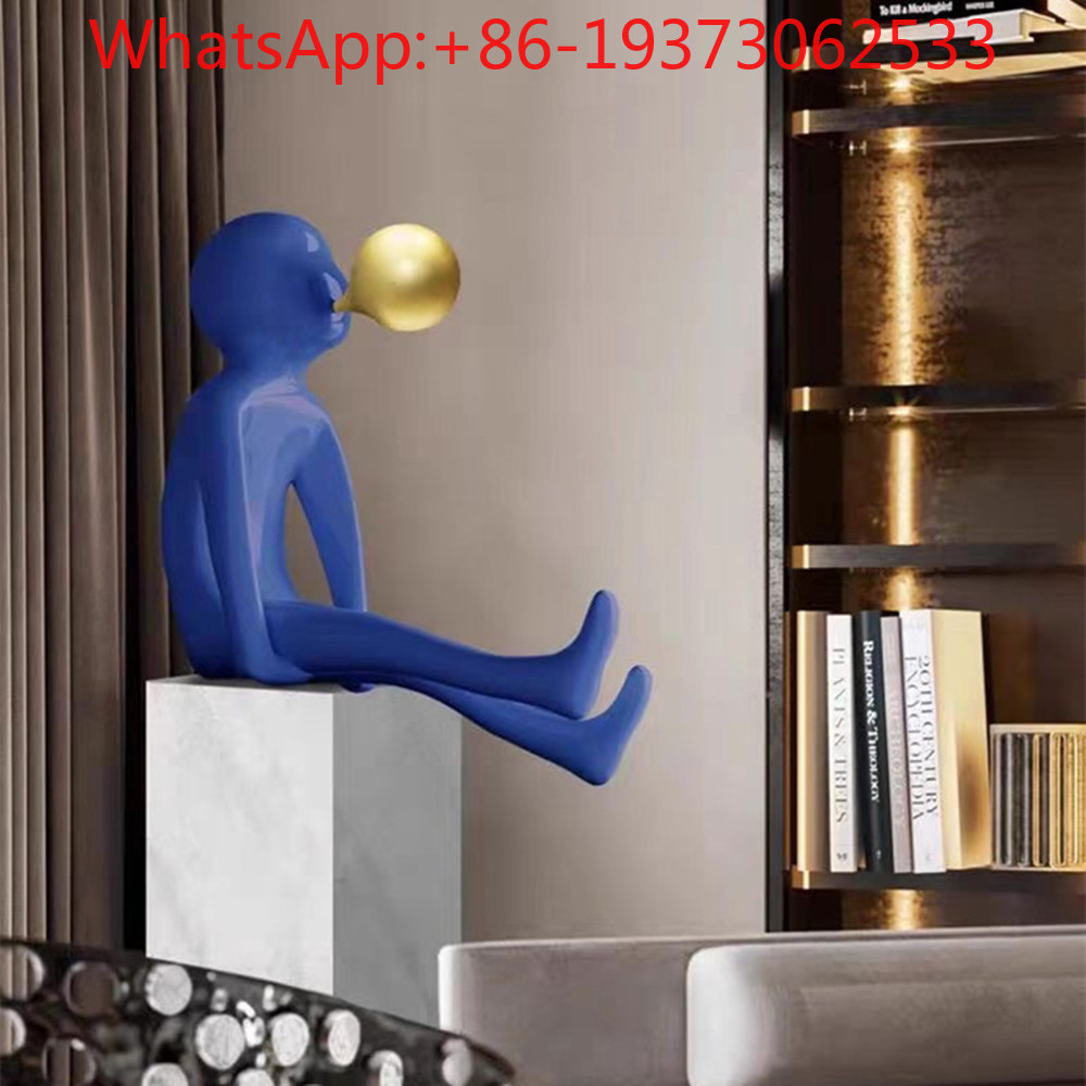 Lightings Decoration - Ingangssculptuur met bellenblaasende figuur, cartoonhotel, lichte