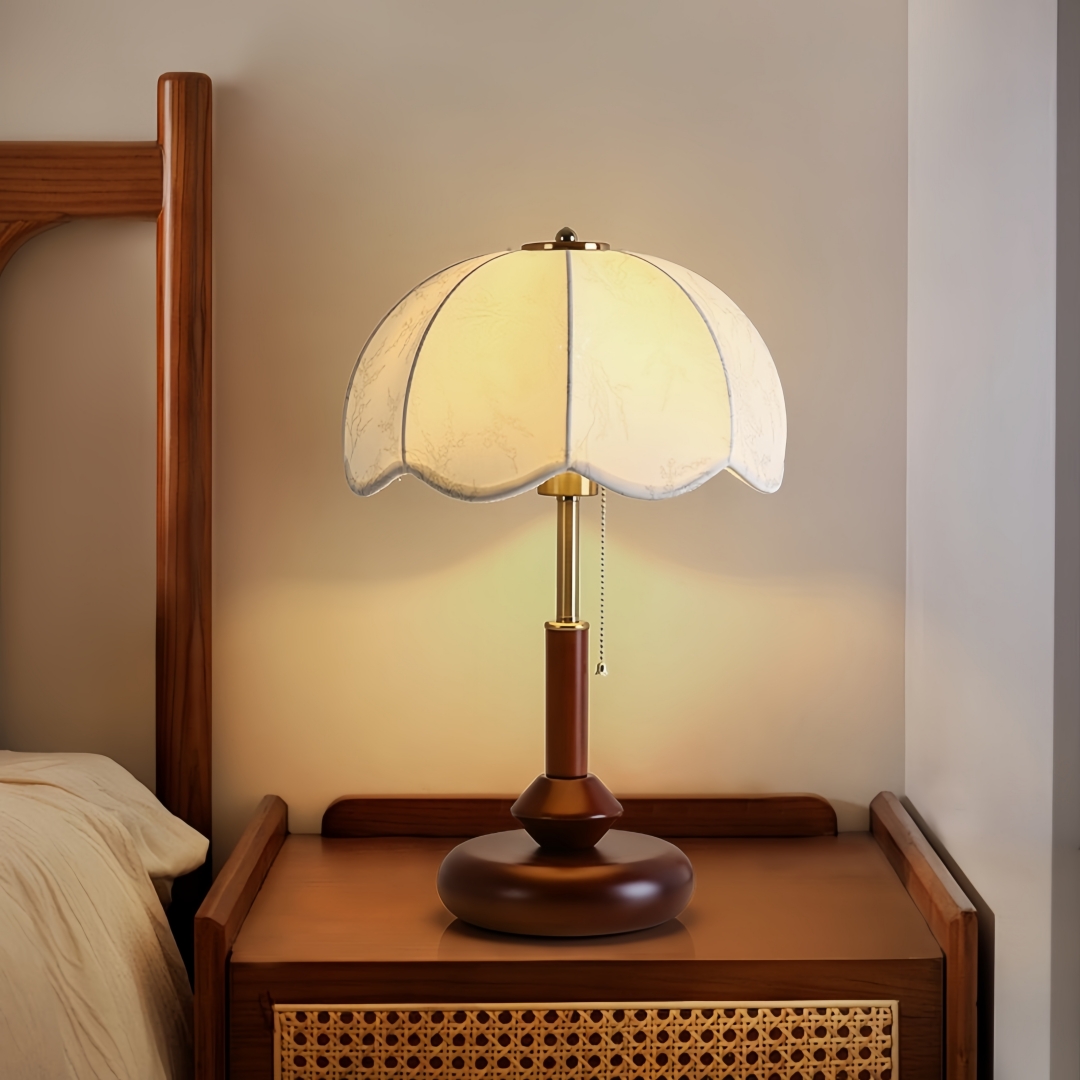 Lighting Decor Room - Vintage geschulpte koepeltafellamp voor slaapkamer, nachtkastje,