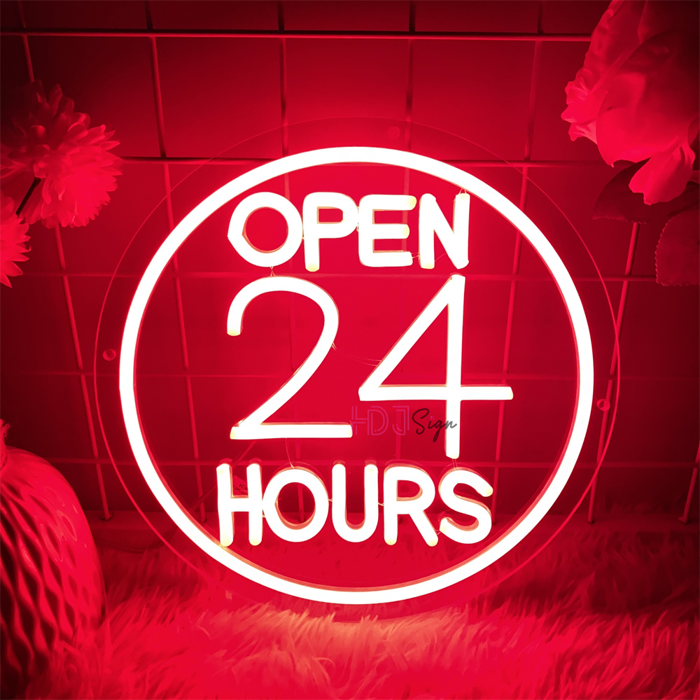 Decor Lighting Opening Hours - Neon Led-borden open 24-uurs koffiebar Neon