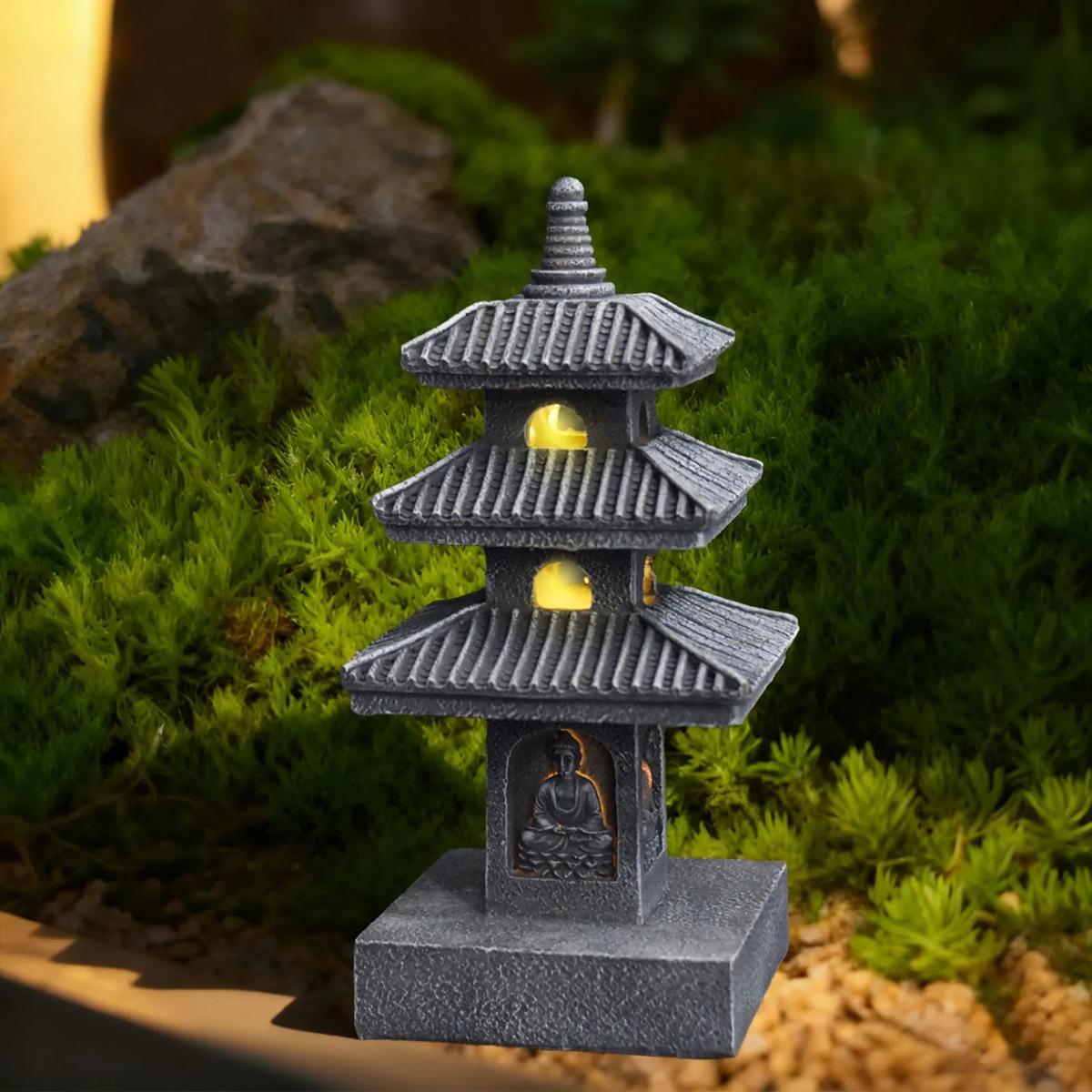 Japanese Lighting Decor - Solar tuinverlichting buitenlamp waterdichte tuinbeeld Japanse