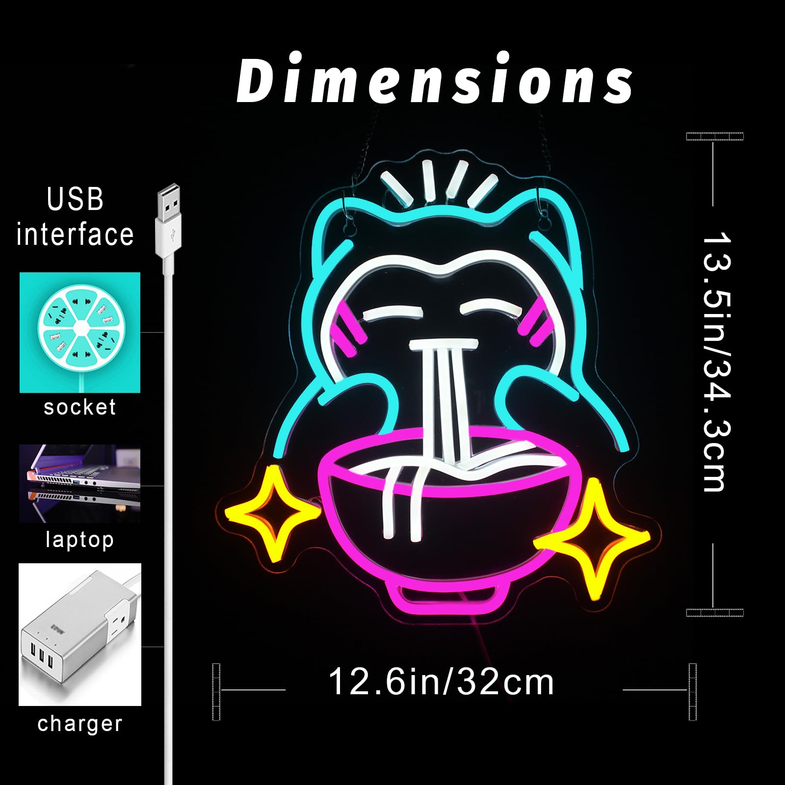 LED Ramen Neon Light - Cute Be - Japanese Lighting Decor recensie en prijs