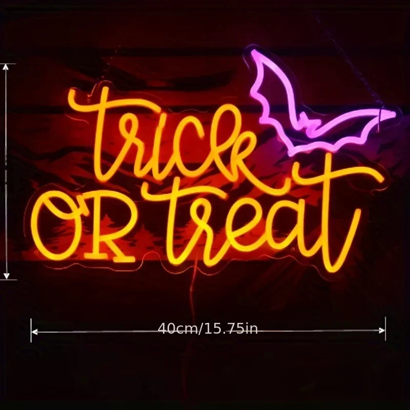 Trick Or Treat Neon Bord Licht - Home Decor Lighting Tricks recensie en prijs