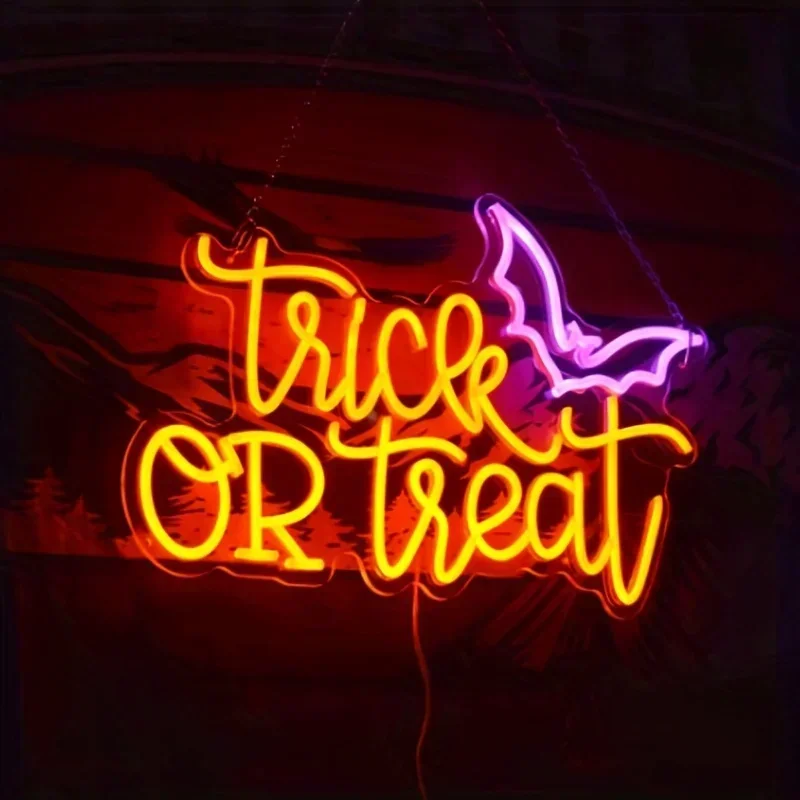 Trick Or Treat Neon Bord Licht - Home Decor Lighting Tricks recensie en prijs