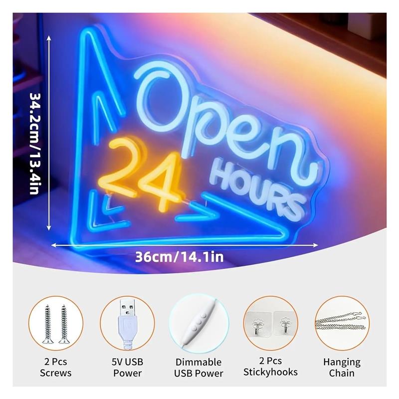Open 24 uur neonreclamebord US - Decor Lighting Opening Hours recensie en prijs
