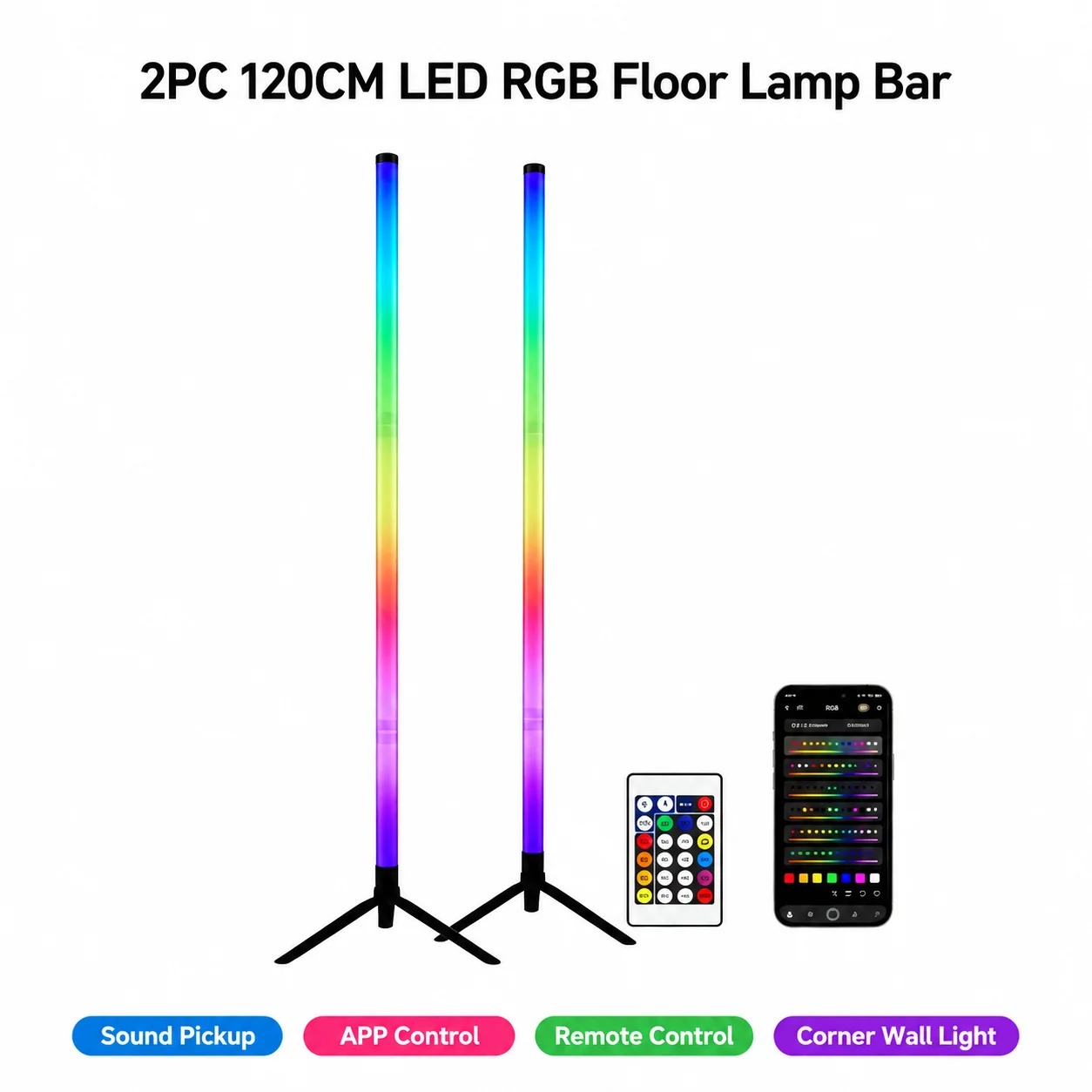 2-pack RGB LED hoeklamp, 120 c - Lighting Decor Room recensie en prijs