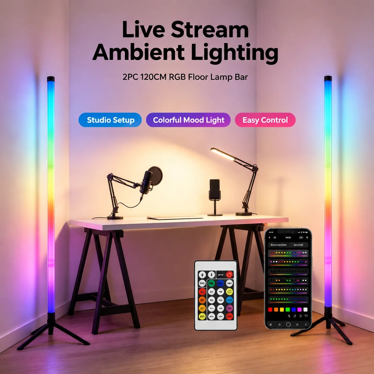 2-pack RGB LED hoeklamp, 120 c - Lighting Decor Room recensie en prijs