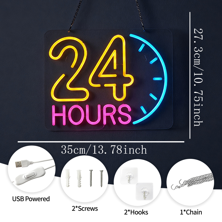 24 uur open neonbord, LED neon - Decor Lighting Opening Hours recensie en prijs