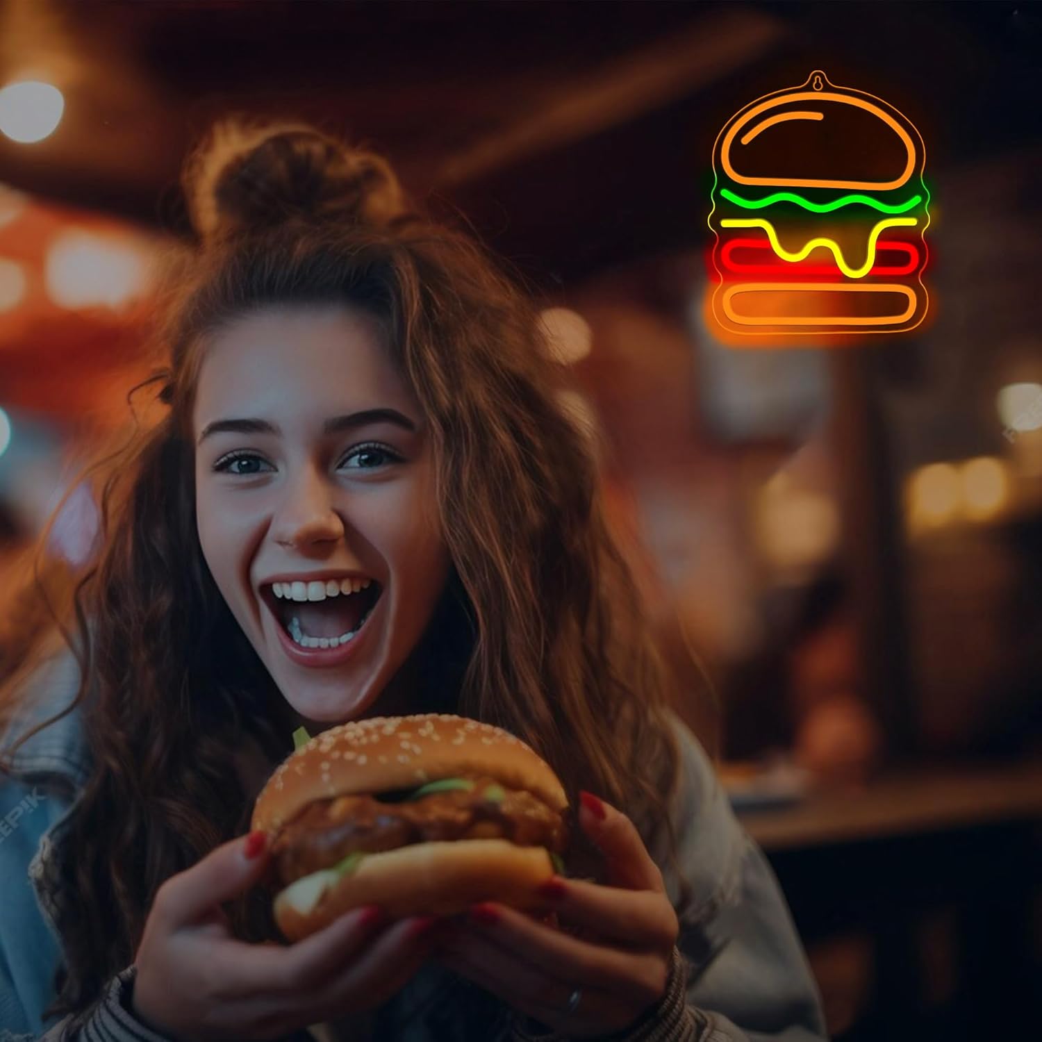 Burger Neon Sign met gelaagde  - Lighting Home Decor Ideas recensie en prijs