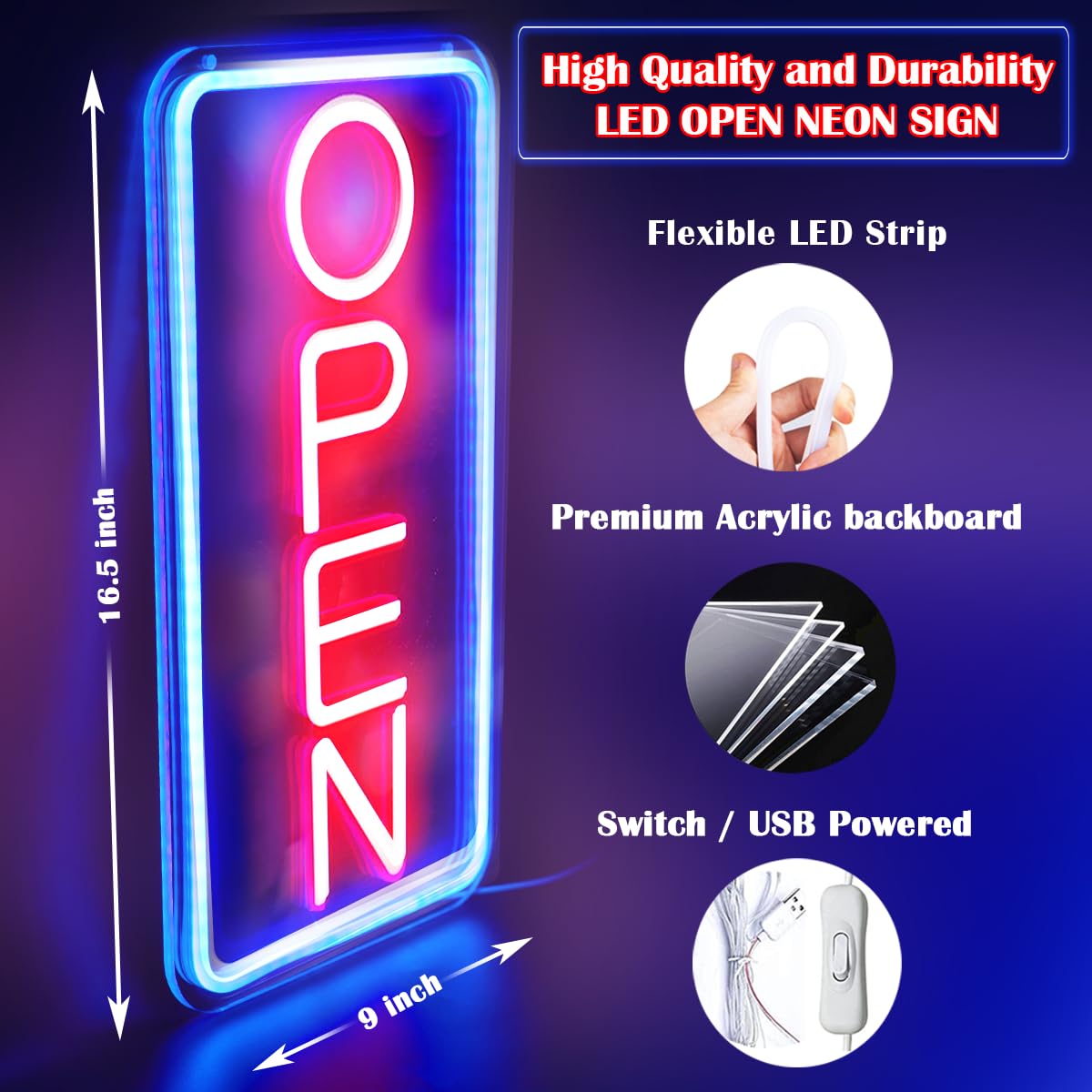 LED Neon Open Bord, Bedrijfsur - Decor Lighting Opening Hours recensie en prijs