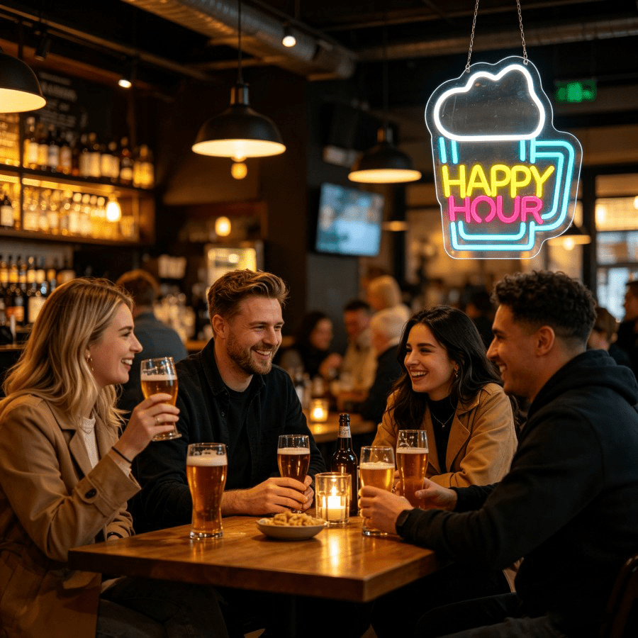 Happy Hour Biermok LED Wandlam - Decor Lighting Opening Hours recensie en prijs