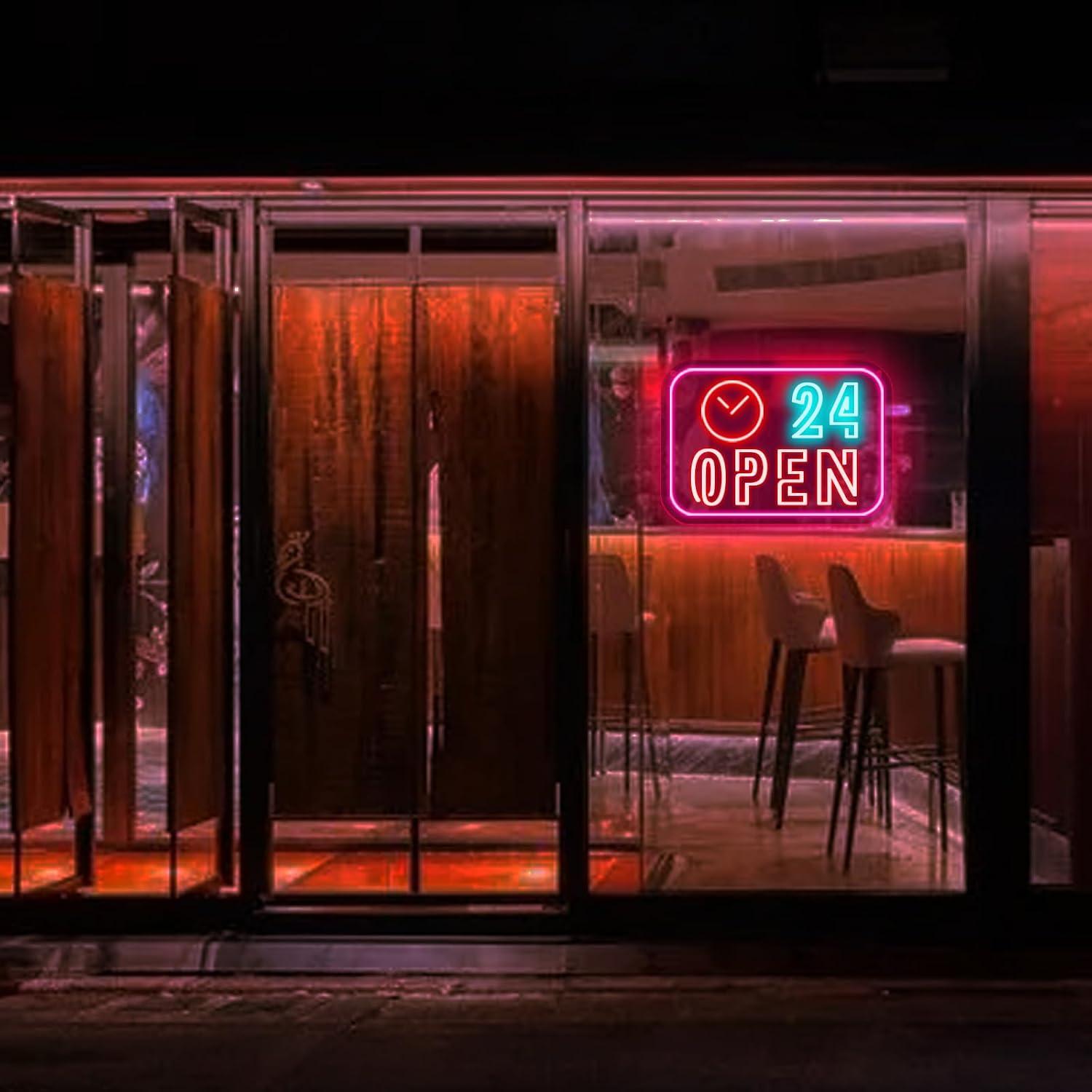 Klok 24 uur open neonbord USB  - Decor Lighting Opening Hours recensie en prijs